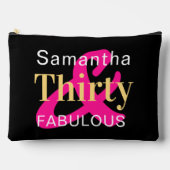 30. Geburtstag Personalisiert Dreißig und fabelhaf Zubehörtasche (Vorderseite)