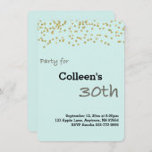 30. Geburtstag Personalisiert Gold Glitzer Einladu Einladung (Vorne/Hinten)