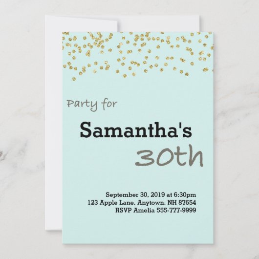 30. Geburtstag Personalisiert in Pastellfarben Einladung (Vorderseite)