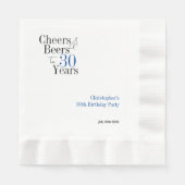 30. Geburtstag Personalisierte Prost Biere Party Serviette (Vorderseite)