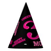 30. Geburtstag personalisiertes Foto rosa schwarz Partyhütchen (Links)