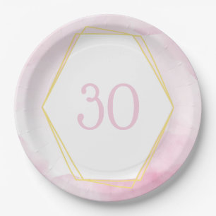 30. Geburtstag Pink & Gold Pappteller