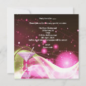 30. Geburtstag Pink Martini Champagne Einladung (Rückseite)