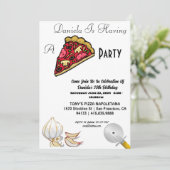 30. Geburtstag Pizza-Party Einladung (Stehend Vorderseite)
