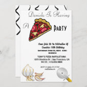 30. Geburtstag Pizza-Party Einladung (Vorne/Hinten)