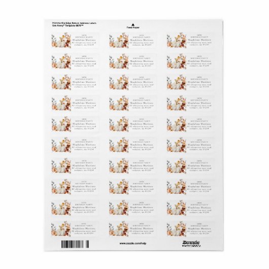 30. Geburtstag Pumpkin Fall Blume Rücksendeadresse (Vorne)