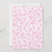 30. Geburtstag Random Zahlenmuster Pink/Weiß Einladung (Rückseite)