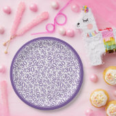 30. Geburtstag Random Zahlenmuster Schwarz/Weiß Pappteller (Party)