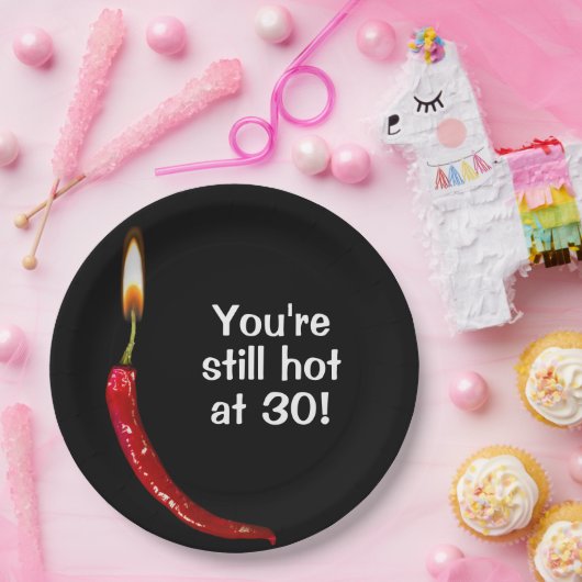 30. Geburtstag Red Hot Pepper Pappteller (Party)