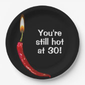 30. Geburtstag Red Hot Pepper Pappteller (Vorderseite)