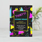 30. Geburtstag Retro-Party Einladung (Stehend Vorderseite)