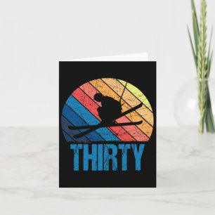 30. Geburtstag Retro Skifahren 30 Jahre alt Männer Karte