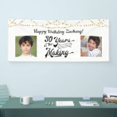 30. Geburtstag Retro String Lights 2 Fotos Banner (Messe)