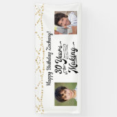 30. Geburtstag Retro String Lights 2 Fotos Banner (Vertikal)