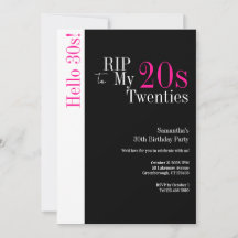 30. Geburtstag RIP 20 Hallo 30er Party Black Pink