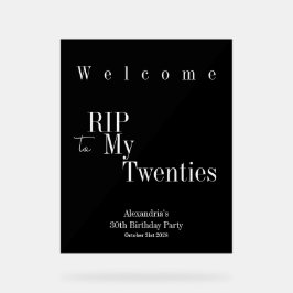 30. Geburtstag RIP 20 Party Willkommen Acrylschild