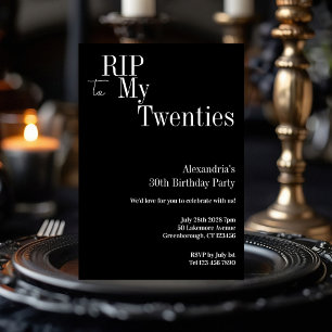 30. Geburtstag RIP 20er Jahre Schwarz-Weiß-Party Einladung