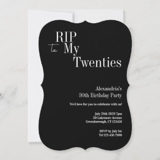 30. Geburtstag RIP 20er Schwarz-Weiß-Party Einladung