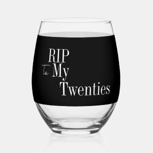 30. Geburtstag RIP 20er Schwarz-Weiß-Partygeschenk Weinglas Ohne Stiel