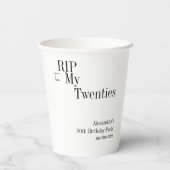 30. Geburtstag RIP 20s Minimales Party Pappbecher (Rückseite)