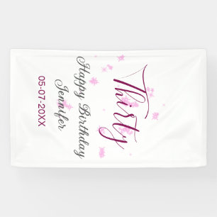 30. Geburtstag rosa Glitzer Sterne schwarz 30. Dat Banner