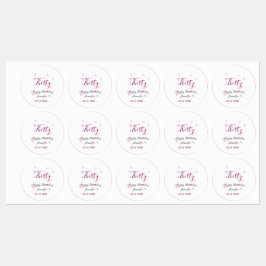 30. Geburtstag rosa Glitzer Sterne schwarz 30. Dat Etiketten