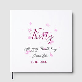 30. Geburtstag rosa Glitzer Sterne schwarz 30. Dat Gästebuch
