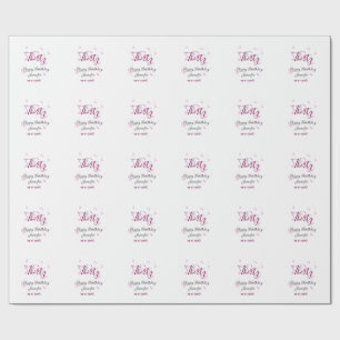 30. Geburtstag rosa Glitzer Sterne schwarz 30. Dat Geschenkpapier