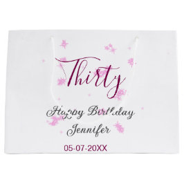 30. Geburtstag rosa Glitzer Sterne schwarz 30. Dat Große Geschenktüte