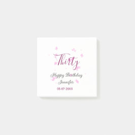 30. Geburtstag rosa Glitzer Sterne schwarz 30. Dat Post-it Klebezettel