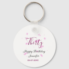 30. Geburtstag rosa Glitzer Sterne schwarz 30. Dat Schlüsselanhänger