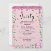 30. Geburtstag rosa Icing und Sprinklen Einladung (Vorderseite)