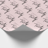 30. Geburtstag rosafarbenes Skript Geschenkpapier (Ecke)