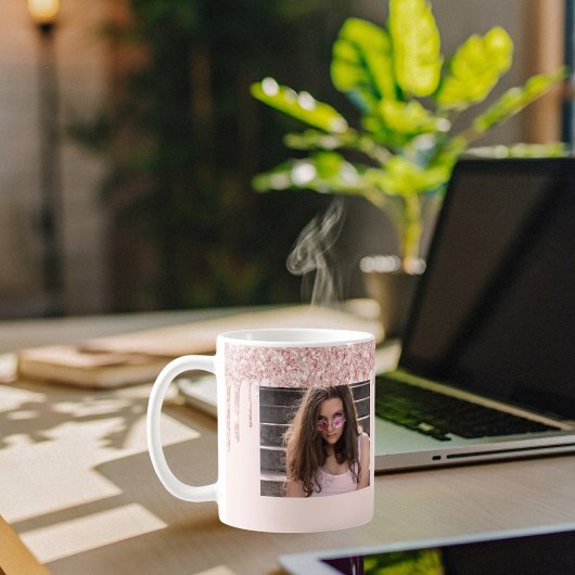 30. Geburtstag Rose Gold Foto Glitzer pink Kaffeetasse