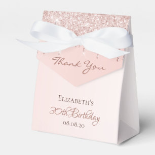 30. Geburtstag Rose Gold Glitzer Glam Vielen Dank Geschenkschachtel