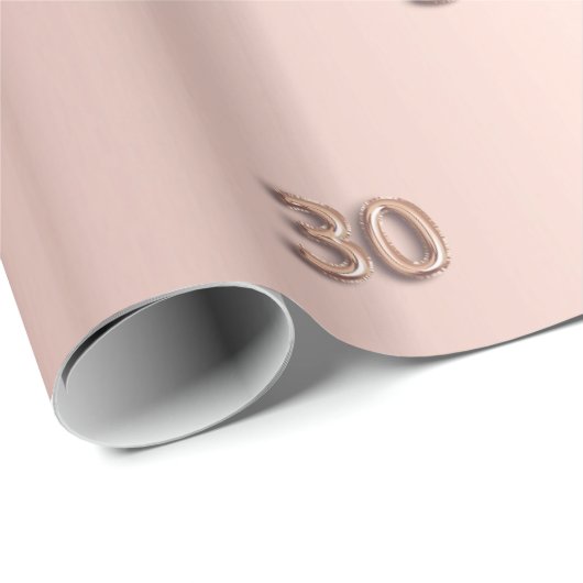 30. Geburtstag Rose Gold Glitzer Tropfen rosa Geschenkpapier (Rolleneckpunkt)