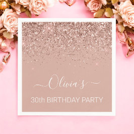 30. Geburtstag Rose Gold Rosa Rosa Glitzer jedes A Serviette
