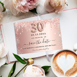 30. Geburtstag Rose Gold Silber Save the Date Ankündigungspostkarte