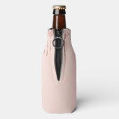 30. Geburtstag Rose Goldrot Glitzer Tropfen Name Flaschenkühler (Flasche Rückseite)
