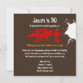 30. Geburtstag - schmutzige 30 Braten u. Einladung (Rückseite)