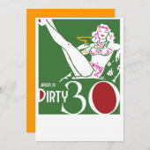 30. Geburtstag - Schmutzige 30 Einladungs-Swinger Einladung (Vorne/Hinten)