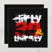 30. Geburtstag - schmutzige 30 u. durstige Einladung (Vorne/Hinten)