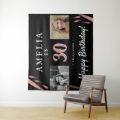 30. Geburtstag Schwarz 2 Foto Hintergrund Wandteppich (Beispiel)