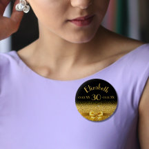 30. Geburtstag Schwarz Gold Monogramm elegant