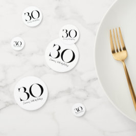 30. Geburtstag Schwarz und Weiß Konfetti