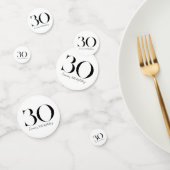 30. Geburtstag Schwarz und Weiß Konfetti (Gruppe)