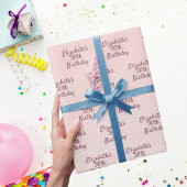 30. Geburtstag Schwarze Rose Goldname Geschenkpapier