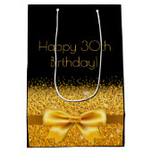 30. Geburtstag schwarzer Goldbug Mittlere Geschenktüte (Rückseite)