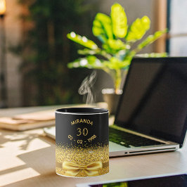 30. Geburtstag schwarzer Goldbug Tasse