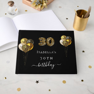 30. Geburtstag schwarzer Goldleoparden Geburtstag Gästebuch